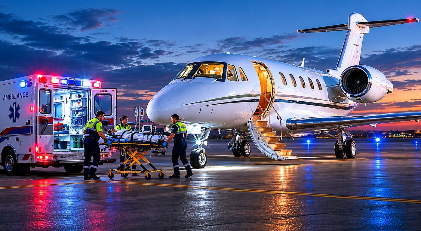 Évacuation médicale aérienne Atlantic Jet Fly